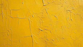 AI generated a yellow painted wall with peeling paint photo