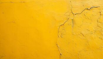 ai generado amarillo pintar en un pared con un amarillo antecedentes foto