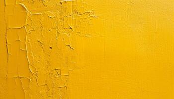 ai generado amarillo pintar en un pared con un amarillo antecedentes foto