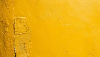 AI generated a yellow painted wall with peeling paint photo