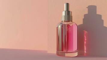 AI generated 3D Collagen Skin Serum and Vitamin illustration isolated on soft color background. concept skin care cosmetics solution. 3d rendering. photo