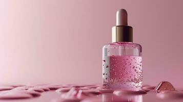 AI generated 3D Collagen Skin Serum and Vitamin illustration isolated on soft color background. concept skin care cosmetics solution. 3d rendering. photo