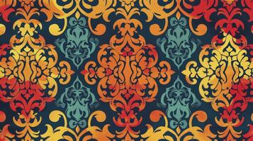 AI generated Colorful arabesque pattern photo