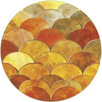 AI generated A circular design that is subtle wavy yellow orange scales. photo