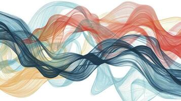 AI generated The abstract wave is made in a frame style. Template for science and technology presentation photo