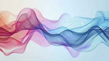 AI generated The abstract wave is made in a frame style. Template for science and technology presentation photo