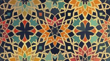 AI generated Colorful arabesque pattern photo