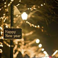 AI generated A street sign with the text Happy New Year photo