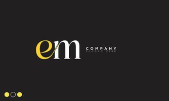 EM Alphabet letters Initials Monogram logo ME, E and M vector