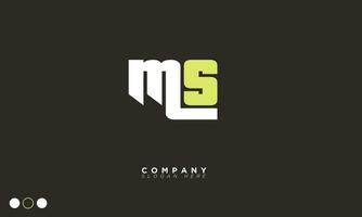 ms alfabeto letras iniciales monograma logo sm, m y s vector