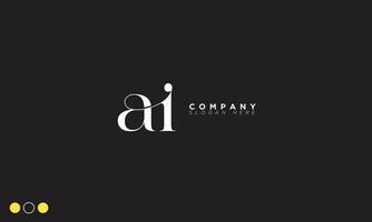 AI Alphabet letters Initials Monogram logo IA, A and I vector