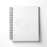 AI generated Blank Spiral Notepad on White Background. Note, Book, Notebook photo