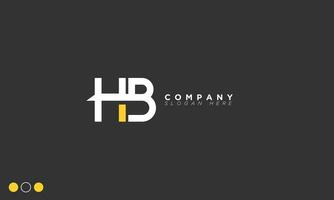 hb alfabeto letras iniciales monograma logo bh, h y b vector