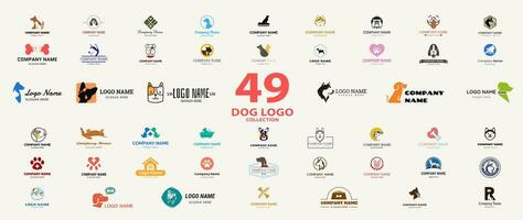 Dog logo vector set. Pet friendly logo. Animal Logotype concept. Vector illustration.