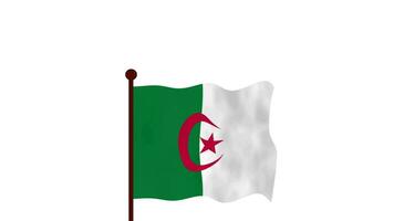 Algérie Animé vidéo élevage le drapeau, introduction de le pays Nom et drapeau 4k résolution. video