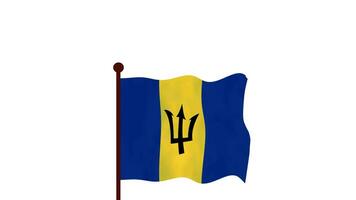 barbados animerad video höjning de flagga, introduktion av de Land namn och flagga 4k upplösning.