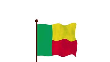 Benin geanimeerd video verhogen de vlag, invoering van de land naam en vlag 4k oplossing.