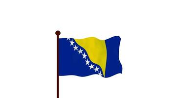 Bosnië en herzegovina geanimeerd video verhogen de vlag, invoering van de land naam en vlag 4k oplossing.