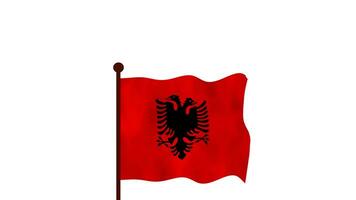 Albanie Animé vidéo élevage le drapeau, introduction de le pays Nom et drapeau 4k résolution. video