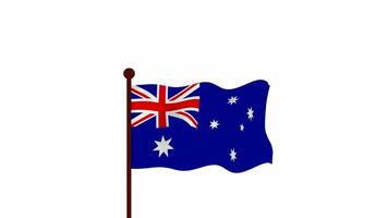 Australia animated video raising the flag, introduction of the country name and flag 4K Resolution.