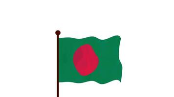 Bangladesh animado vídeo levantando a bandeira, introdução do a país nome e bandeira 4k resolução. video
