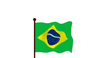 Brazil animated video raising the flag, introduction of the country name and flag 4K Resolution.