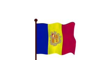 Andorra geanimeerd video verhogen de vlag, invoering van de land naam en vlag 4k oplossing.