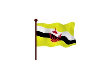 Brunei animated video raising the flag, introduction of the country name and flag 4K Resolution.