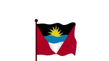 antigua och barbuda animerad video höjning de flagga, introduktion av de Land namn och flagga 4k upplösning.