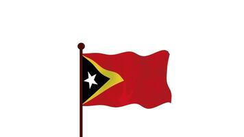 oosten- Timor geanimeerd video verhogen de vlag, invoering van de land naam en vlag 4k oplossing.