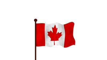 Canada animated video raising the flag, introduction of the country name and flag 4K Resolution.