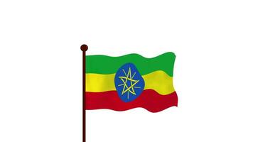 Ethiopie Animé vidéo élevage le drapeau, introduction de le pays Nom et drapeau 4k résolution. video