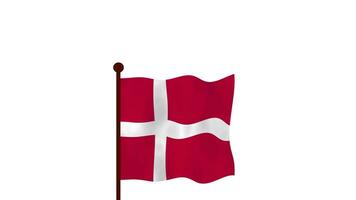 Danmark animerad video höjning de flagga, introduktion av de Land namn och flagga 4k upplösning.