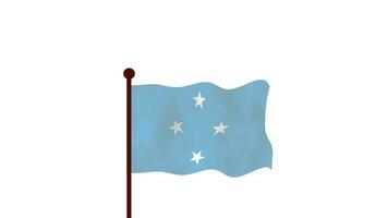 federerad stater av micronesia animerad video höjning de flagga, introduktion av de Land namn och flagga 4k upplösning