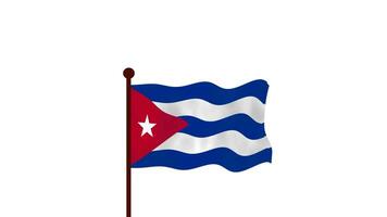 Cuba geanimeerd video verhogen de vlag, invoering van de land naam en vlag 4k oplossing.