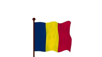 Tsjaad geanimeerd video verhogen de vlag, invoering van de land naam en vlag 4k oplossing.