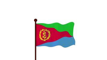 eritrea animerad video höjning de flagga, introduktion av de Land namn och flagga 4k upplösning.