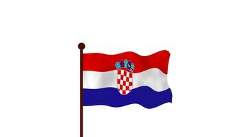 Kroatië geanimeerd video verhogen de vlag, invoering van de land naam en vlag 4k oplossing.