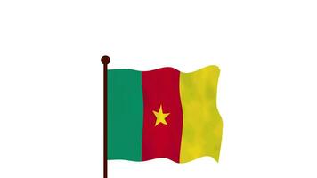 Cameroun Animé vidéo élevage le drapeau, introduction de le pays Nom et drapeau 4k résolution. video