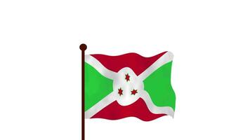 burundi animerad video höjning de flagga, introduktion av de Land namn och flagga 4k upplösning.