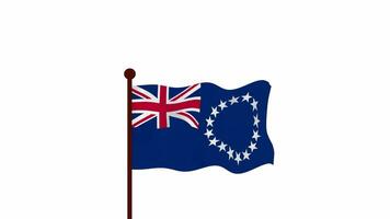 cuisinier îles Animé vidéo élevage le drapeau, introduction de le pays Nom et drapeau 4k résolution. video