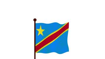 democratisch republiek van Congo geanimeerd video verhogen de vlag, invoering van de land naam en vlag 4k oplossing.