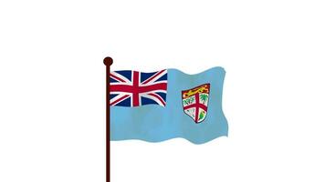 Fiji animated video raising the flag, introduction of the country name and flag 4K Resolution.