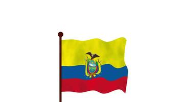 Ecuador animated video raising the flag, introduction of the country name and flag 4K Resolution.