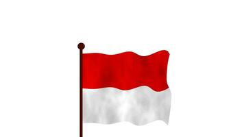 Indonésia animado vídeo levantando a bandeira, introdução do a país nome e bandeira 4k resolução. video