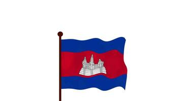 cambodia animerad video höjning de flagga, introduktion av de Land namn och flagga 4k upplösning.