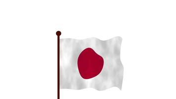 Japon Animé vidéo élevage le drapeau, introduction de le pays Nom et drapeau 4k résolution. video