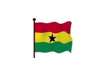 Ghana geanimeerd video verhogen de vlag, invoering van de land naam en vlag 4k oplossing.