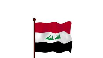 Iraq animated video raising the flag, introduction of the country name and flag 4K Resolution.