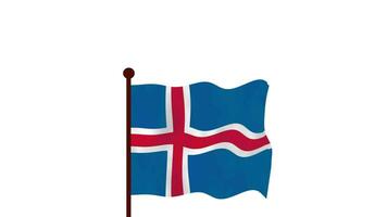 Iceland animated video raising the flag, introduction of the country name and flag 4K Resolution.